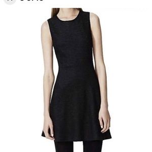 #420 Theory Gray Knit Nikay Jackson Dress sleeveless sz 12 cotton wool blend